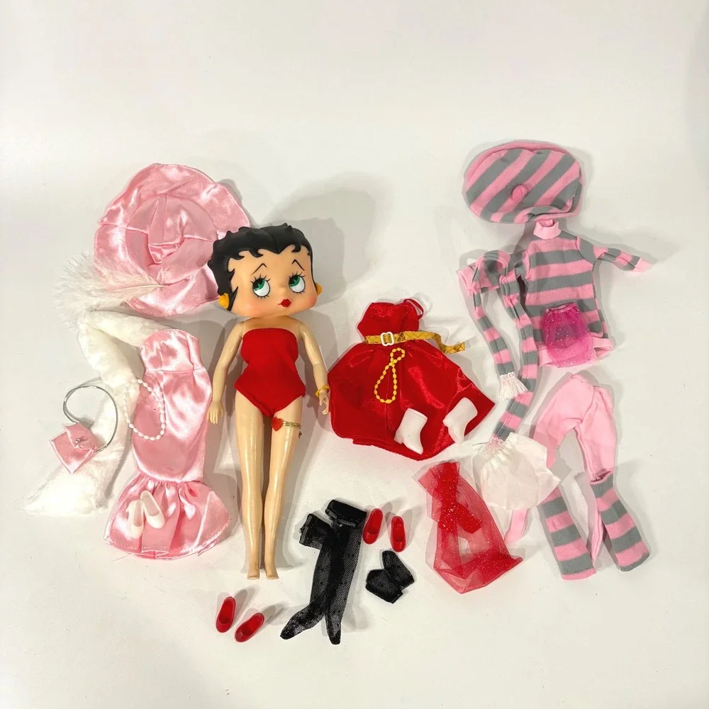 Vintage Betty Boop Fashion Doll with Clothes and Accessories Lot